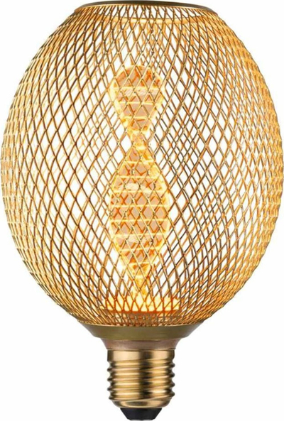 Llambë dekorative Paulmann Metallic Glow Globe Helix, LED, E27, ngjyrë bronzi