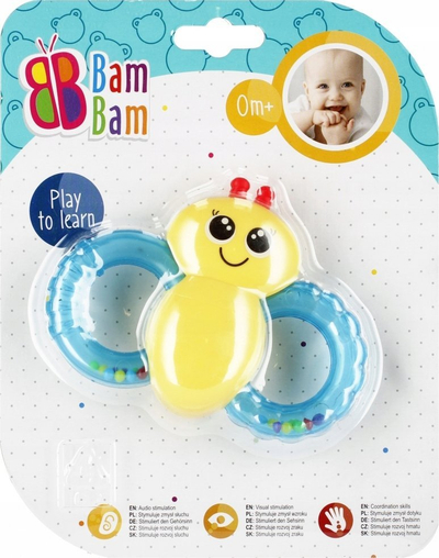 Lodër zile për bebe Bam Bam Little Bee 482528, shumëngjyrëshe