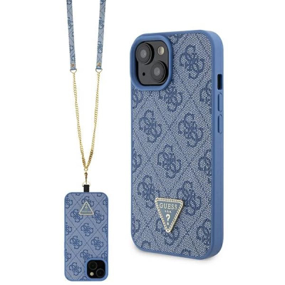 Mbulesë telefoni Guess GUHCP15SP4TDSCPB për iPhone 15 6.1", Crossbody 4G, blu