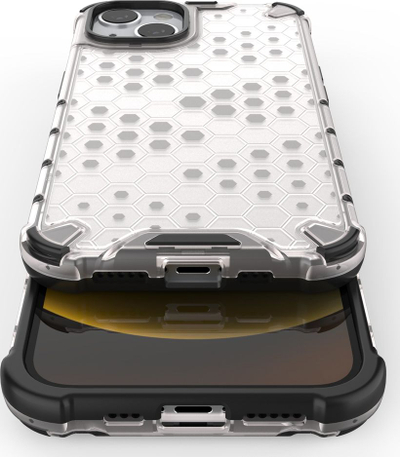 Mbrojtëse telefoni Honeycomb Armored Case për iPhone 13, me kornizë xheli, e kuqe