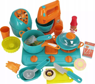 Set lodër kuzhine Mega Creative 543304, me aksesorë, portokalli tyrkiz