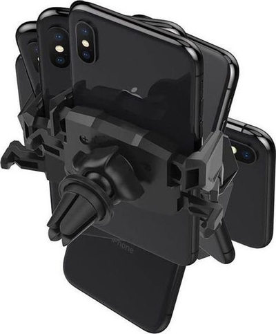 Mbajtëse telefoni veture Spigen Click.R 000CP26265, montim në grilë ventilimi, rrotullim 360°, e zezë