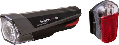 Spanninga Trigon 15 + Pyro Сет за Осветлување на Велосипед