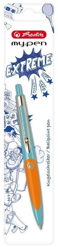 Stilolaps me mekanizëm Herlitz My.pen, bojë blu, trup turkez dhe portokalli