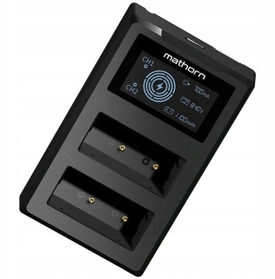 Karikues i dyfishtë Mathorn MBC-D130, USB-C, për Fujifilm NP-W126S, i zi