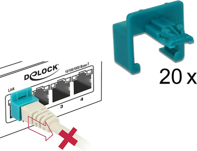 Kompleti fillestar i kapëses Delock Secure RJ45, 20 copë
