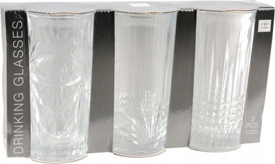 Set gotash uji Excellent Houseware, 3 copë, xham 380 ml, transparente