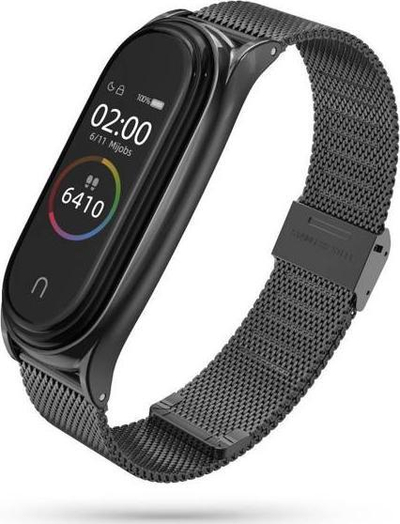Rrip dore Tech-Protect MilaneseBand, për Xiaomi Mi Smart Band 7, çelik inoksi, i zi