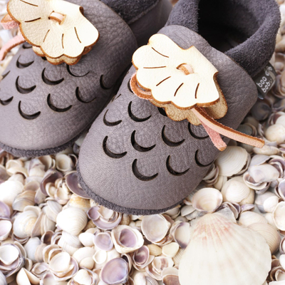 Sandale bebe Baobaby Mermaid, lëkurë, madhësia M, gri
