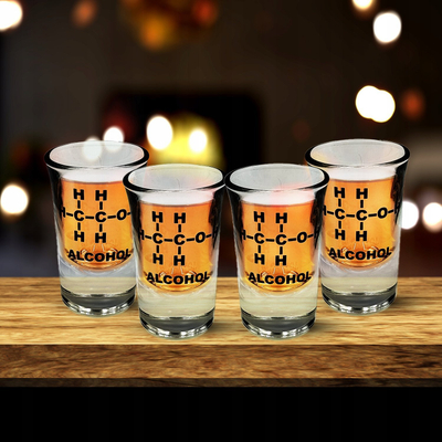 Set gotash shoti Mad Monkey Funny, 4 copë, formulë kimike alkooli, transparent