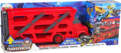 Камион транспортер играчка Leantoys, 3 ката, преклоплив, црвен