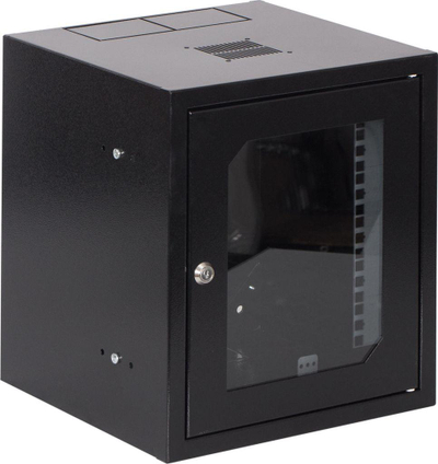 Kabinet muri rrjeti Lanberg SZW10-4U-30-DS-C, 10\" 4U, 310 x 300 mm, derë xhami, i zi