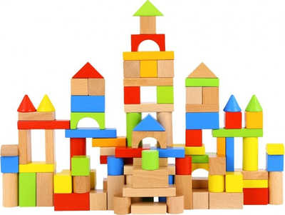 Set blloqesh druri Tooky Toy, 100 copa, shumëngjyrëshe