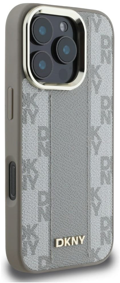 Истом телефонот DKNY со шари во шаховска шара MagSafe, за iPhone 16 Pro, TPU, еко-кожа