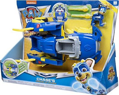 Lodër makinë Paw Patrol Marshall Powered Up Cruiser, me figurinë e Marshall-it, me drita dhe zëra, e kuqe