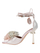 Sandale për goca Kurt Geiger Pom Pom Ankle Tie, taka 9 cm, lëkurë me kristale, rozë metalike shumëngjyrëshe