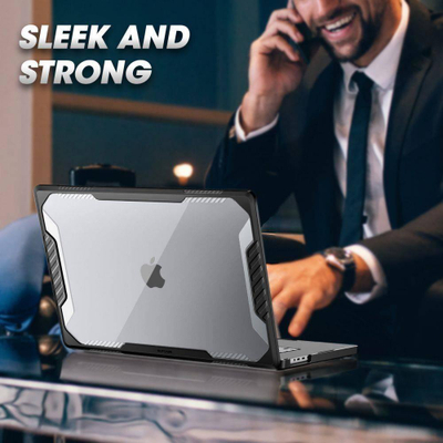 Mbrojtëse Supcase për MacBook Pro 16", transparente / e zezë