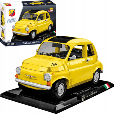 Model ndërtimi COBI Fiat Abarth 595 Executive Edition, 1:12, mbi 1000 blloqe, i verdhë
