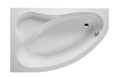 Kadë qoshe Sanplast Eko Plus, 150 x 85 cm, asimetrike majtas, e bardhë