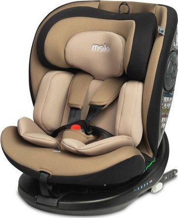 Авто седиште за деца Mokki I-Size, 40–150 cm, вртење 360°, беж
