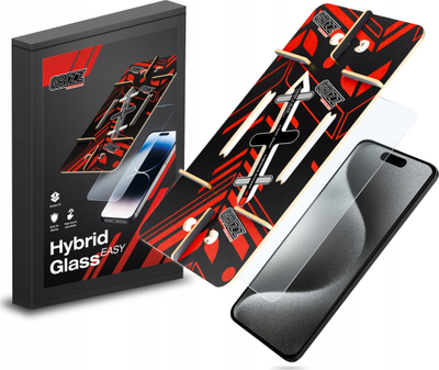 Mbrojtës ekrani GrizzGlass HybridGlass Easy për Apple iPhone 15 Pro Max, transparent