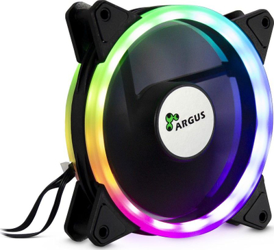 Ventilatorë për kasë Inter-Tech Argus RS-04, set 3x120mm PWM, RGB, të zinj