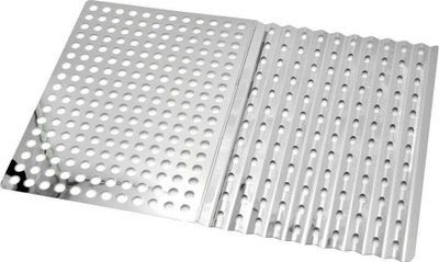 Fletë skare inoksi Bbq Sheet, set me 2 copë, çelik inox, ngjyrë argjendi