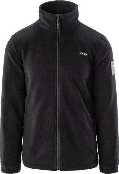 Bluzë fleece për meshkuj Elbrus Fadey II, 100% poliester, me zinxhir të plotë, e zezë