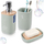 Set banjoje Kadax GREENISH, 3 pjesë, material gur sintetik dhe bambu, jeshile mente