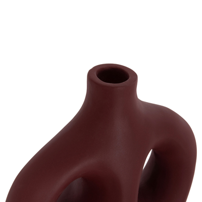Vazo dekorative tavoline Fliker HM4666.03L, terrakotë, 30 cm, ngjyrë qershi e errët