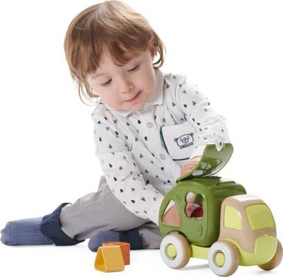 Lodër kamion riciklimi Early Learning Centre, me forma, plastikë dhe dru, me ngjyra nga të gjitha