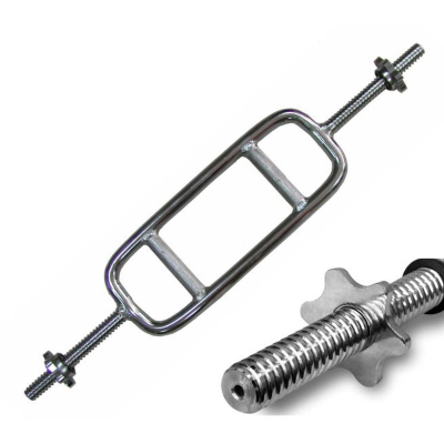 Shufër tricepsi Eb Fit Bar Grid, 85 cm, çelik i kromuar, argjend