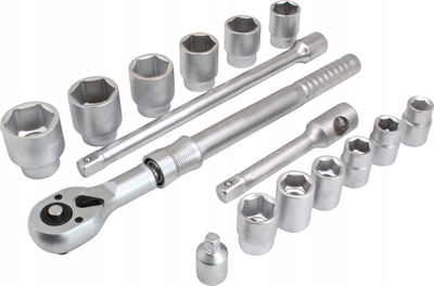 Set çelësa goditës ASTA S-34166SH, 16 copë, 3/4", gri