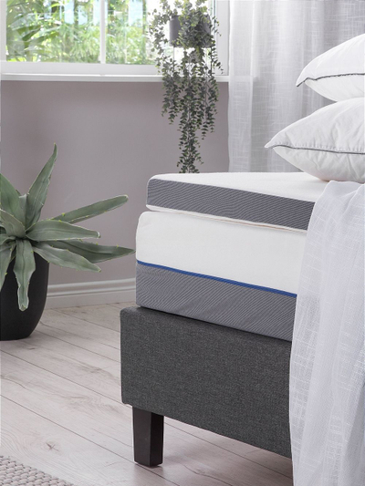 Topper për dyshek Beliani COMFY, 160 x 200 cm, memory foam, gri