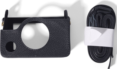 Këllëf LoveInstant për Fujifilm Instax Mini Evo, lëkurë ekologjike, me rrip, i zi