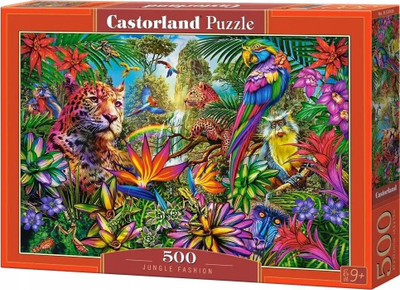 Puzzle me 500 copa Castorland Jungle Fashion Animal, figurë tropikale, për të rritur, shumëngjyrësh