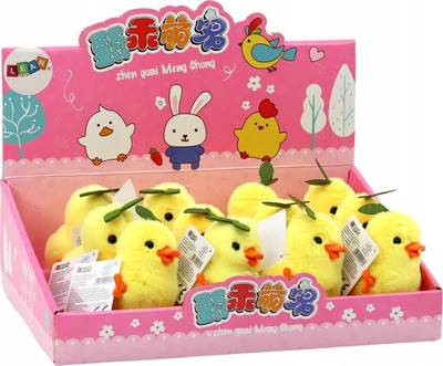 Lodër mekanike LEAN Toys, pulë kërceuese, me fletë, e verdhë