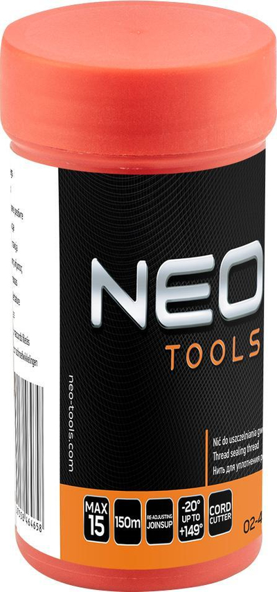 Fije për vulosje filetash Neo, 150 m, mban presion deri 15 bar, e bardhë
