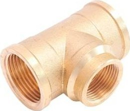 Tee bronzi për ujë, 1\" x 1/2\" x 1\", me dalje të reduktuar