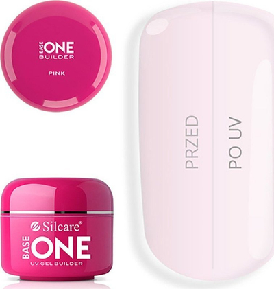 Xhel ndërtues për thonj Silcare Base One Pink, 50g, rozë transparente