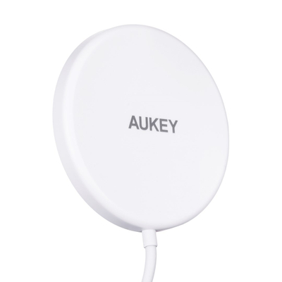 Karikues wireless Aukey Aircore Magnetic LC-A1, 15W, USB-C, i bardhë