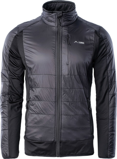Bluzë fleece burrash Elbrus Nahan, me zinxhir komplet, microfleece e ngrohtë, e zezë