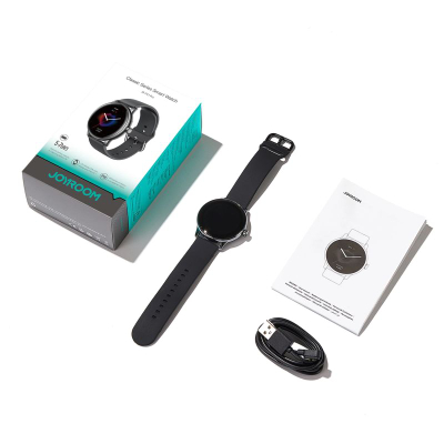 Smartwatch Joyroom JR-FC1 Classic Series, IP68, Bluetooth 5.3, gri e errët