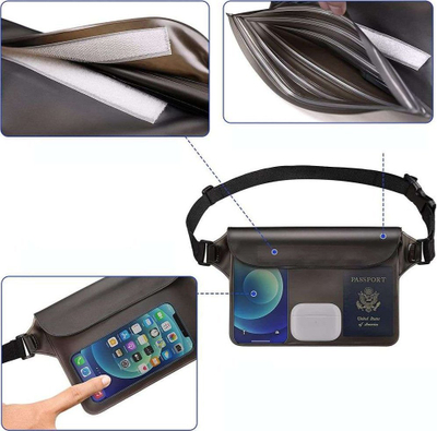 Çantë ujëmbrojtëse Tech-Protect Universal, IPX8, me rrip që rregullohet, gri e tejdukshme