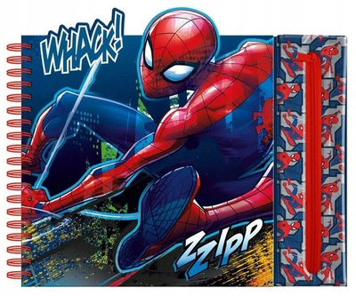 Fletore aktiviteti Kids Euroswan Marvel Spiderman, me vija, me çantë të heqshme, shumëngjyrëshe