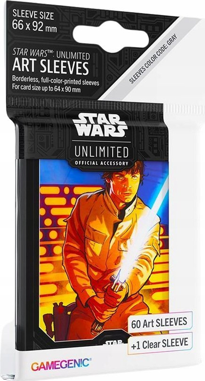 Aksesor për letra Gamegenic Star Wars Unlimited Double Sleeving Pack, 2 shtresa mbrojtëse, Space Red, i kuq