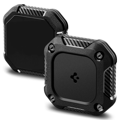 Mbajtëse Spigen Tough Armor për gjurmuesin Apple AirTag 1/2, IPX8, me ngjitës 3M, e zezë