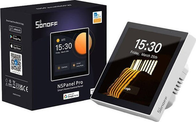 Panel i zgjuar muri Sonoff NSPanel Pro, ekran 3.95", Wi-Fi Zigbee, i bardhë
