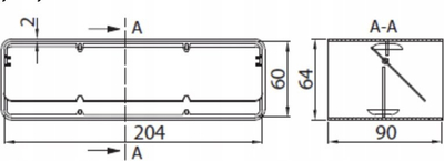 Lidhës kanali i sheshtë PRO-VENT 204x60 mm, me valvul kundra kthimit, PVC i bardhë