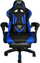 Karrige gaming për zyrë, ergonomike, me këmbestrehë, me jastëk mesi, e zezë me blu